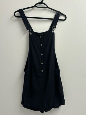 Roxy Black Romper in Viscose Linen